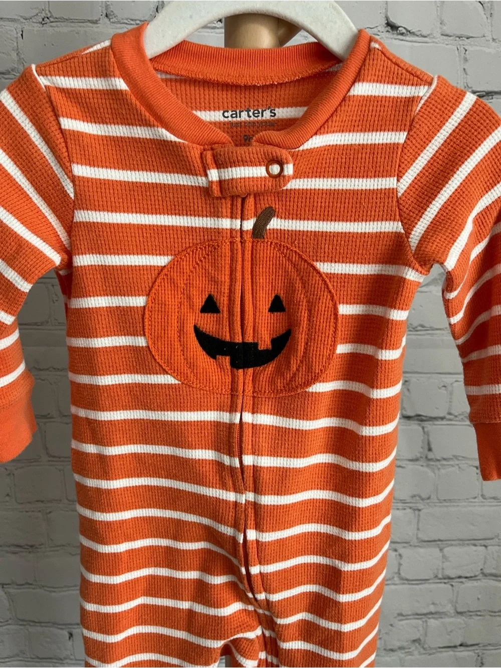 ⭐️⭐️PICK 5 / $20 Carter's Orange Stripe Pumpkin Footed One-Piece